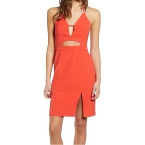 Endless Rose Cut Out Orange Halter Dress
